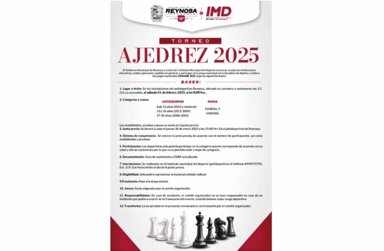 Imparable Reynosa con Torneo Municipal de Ajedrez