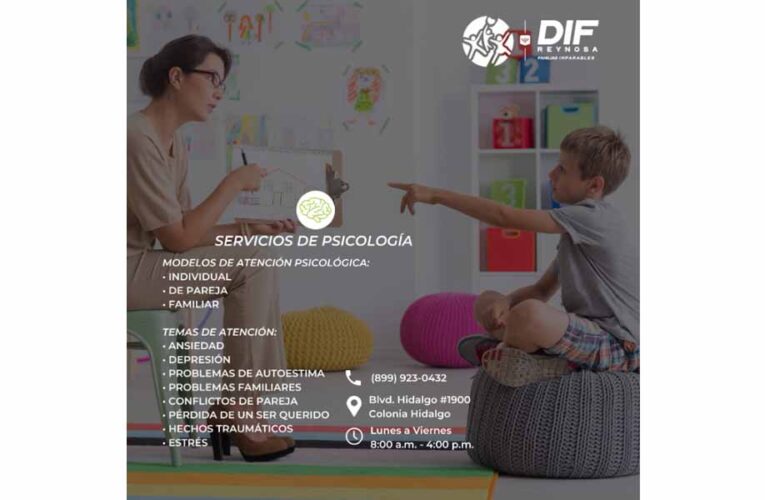 Ofrece DIF Reynosa servicios de psicología en apoyo de las familias