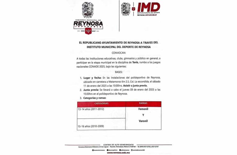 Sé parte de la Eliminatoria Municipal de Tenis