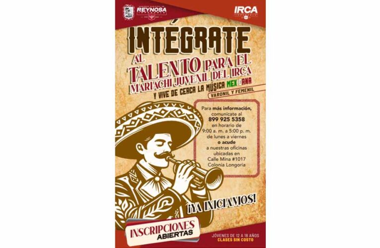 Gobierno de Carlos Peña Ortiz convoca a jóvenes a inscribirse al Mariachi Juvenil del IRCA