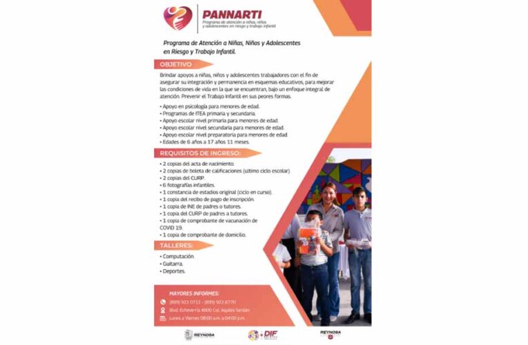 Amplía DIF Reynosa su apoyo escolar para menores de edad