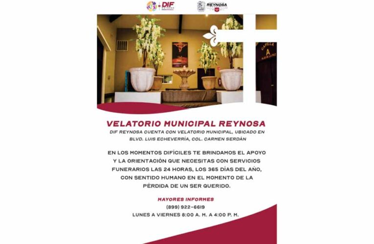 Ofrece Alcalde Carlos Peña Ortiz servicios funerarios las 24 horas en el Velatorio Municipal