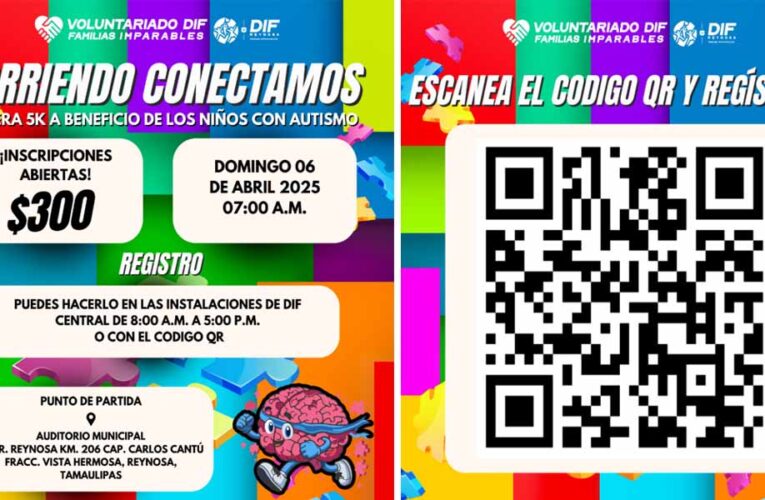Inician DIF Reynosa y Voluntariado registro para carrera con causa “Corriendo Conectamos”