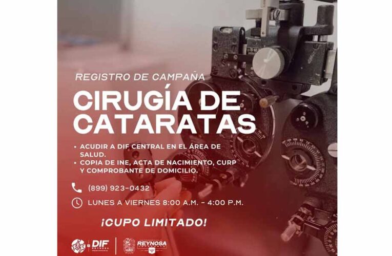 Llama DIF Reynosa a registrarse en la campaña de cirugías de cataratas