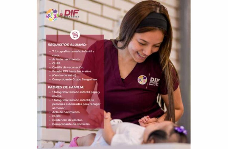 Cuenta DIF Reynosa con preinscripciones para preescolar en Guardería 1