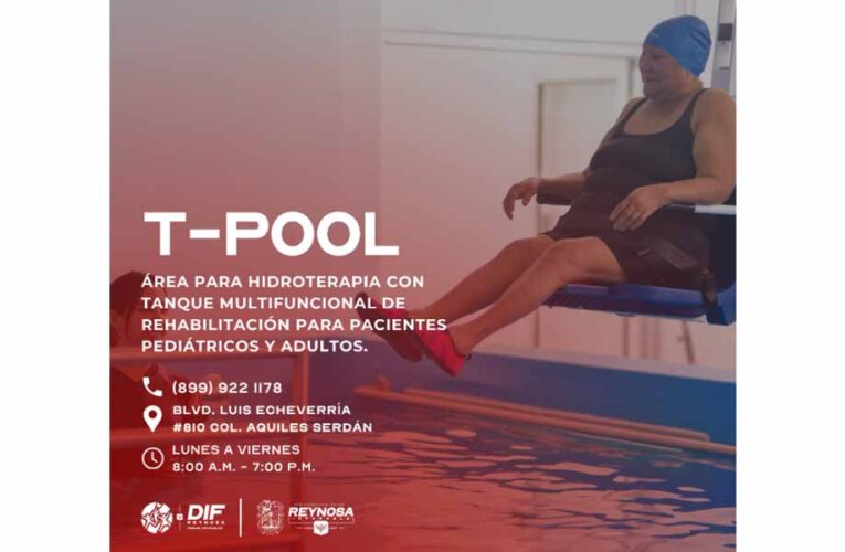 Ofrece DIF Reynosa área de hidroterapia «T-Pool» para rehabilitación de pacientes
