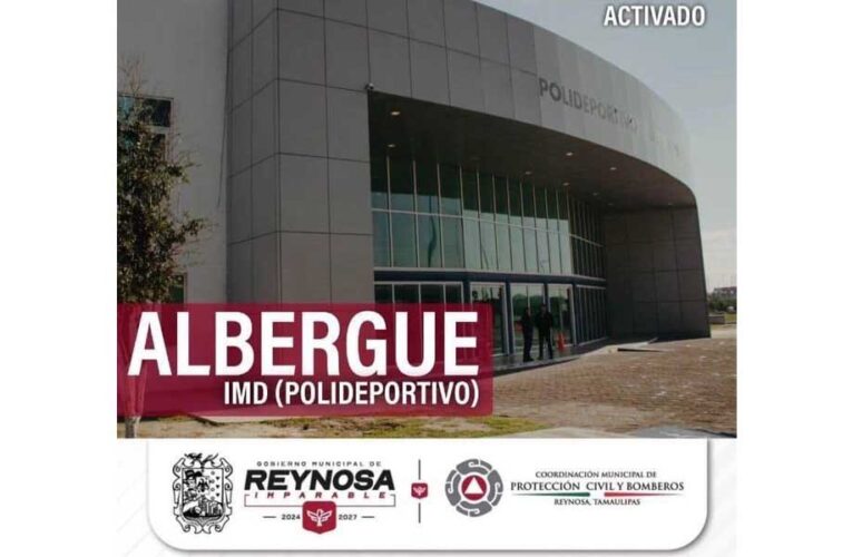 Dispone Gobierno Municipal Albergue Temporal en el Polideportivo Reynosa