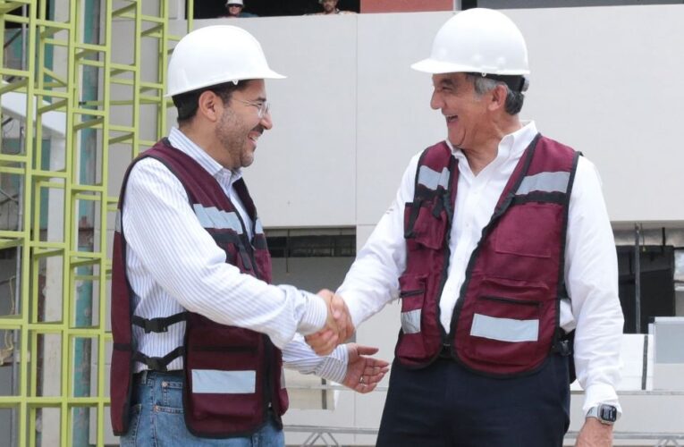 Constatan Américo Villarreal y Martí Batres obra del nuevo hospital del ISSSTE en Tampico