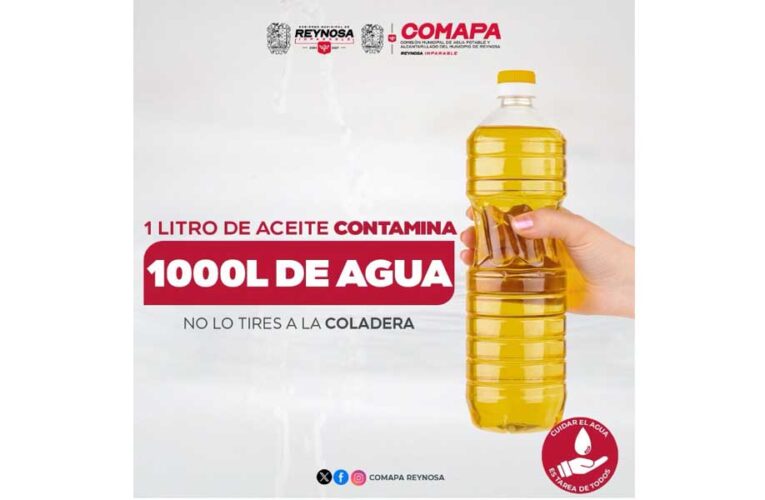 COMAPA exhorta a la ciudadanía a no tirar aceite en las coladeras