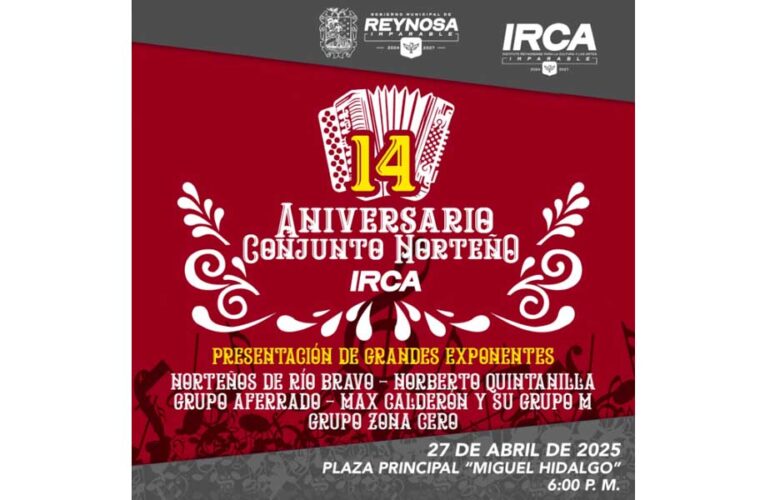 Invita Gobierno de Carlos Peña Ortiz a celebrar XIV Aniversario de Conjunto Norteño del IRCA