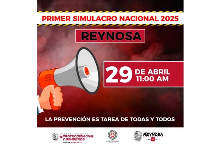 Participa Gobierno de Reynosa en Primer Simulacro Nacional 2025