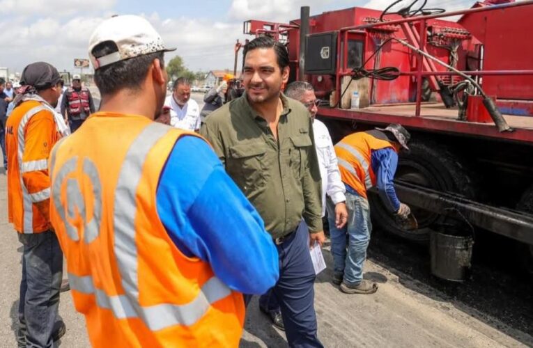Rehabilitación de pavimento mejora tráfico vehicular en carretera Reynosa-Río Bravo
