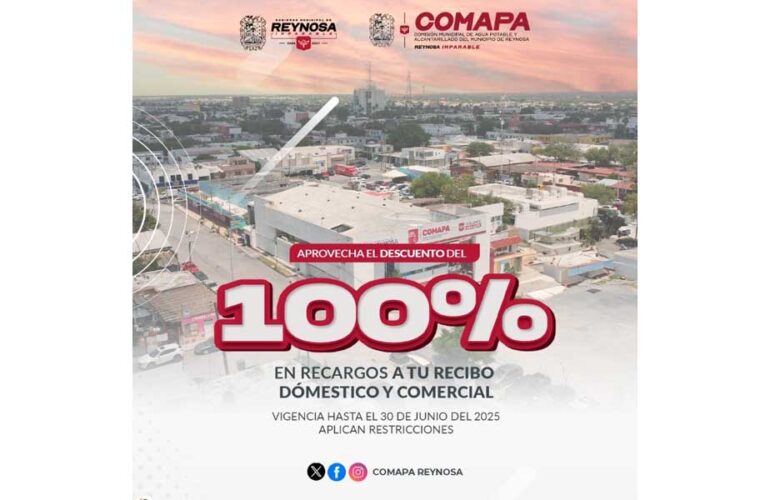 Invita COMAPA a aprovechar el 100% de descuento en recargos por adeudo