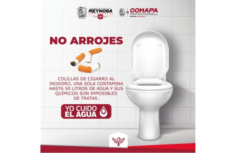 Recomienda COMAPA proteger el agua evitando tirar colillas al inodoro