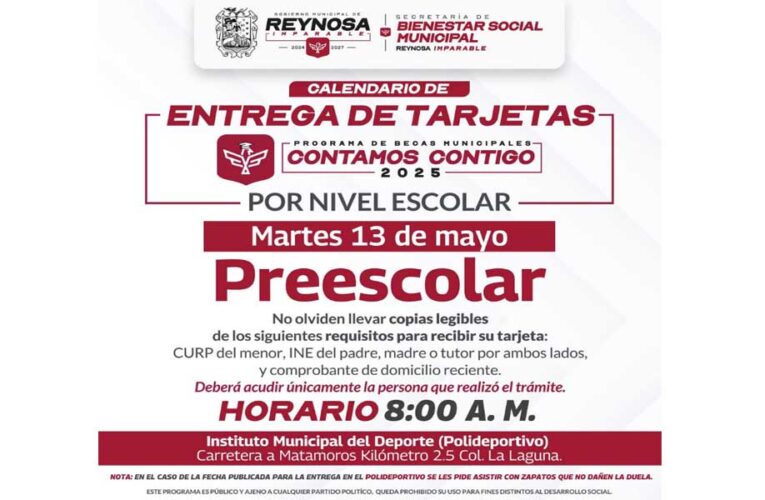 Entregará Carlos Peña Ortiz Becas de Preescolar este martes 13 de mayo
