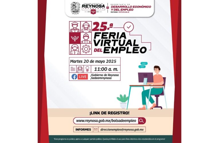 Invita Alcalde Carlos Peña Ortiz a la 25ª Feria Virtual del Empleo este martes