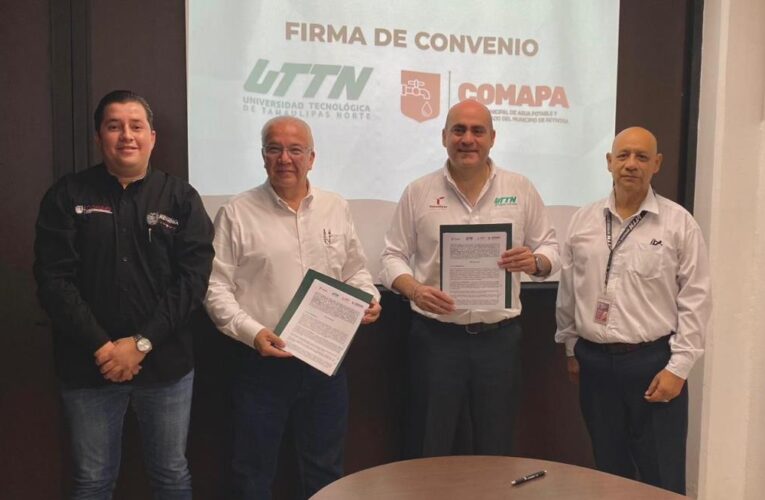 Firmó COMAPA convenio de colaboración de prácticas profesionales con la Universidad Tecnológica de Tamaulipas Norte