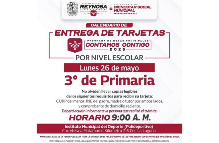 Recibirán Tarjetas beneficiarios de Becas Municipales