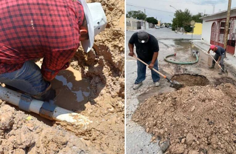Reparó COMAPA fugas de agua potable en diferentes sectores