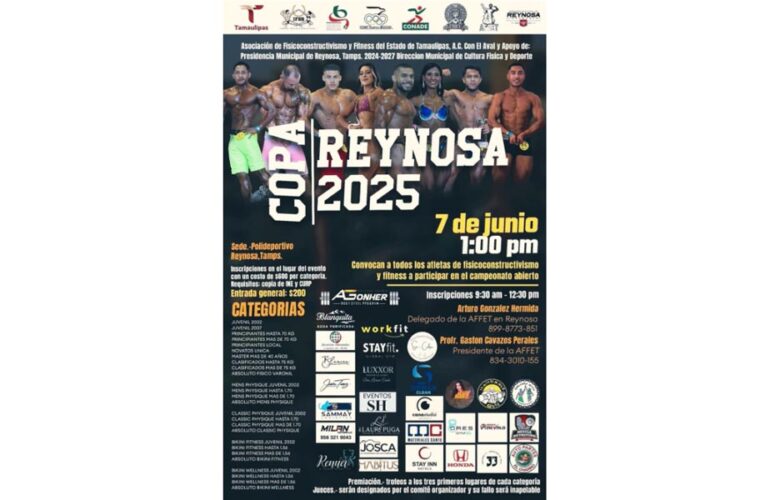 Invita Gobierno Municipal a la Copa Reynosa 2025 de Fisicoconstructivismo y Fitness