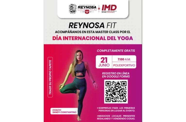 Invita Gobierno de Reynosa a celebrar el Día Internacional del Yoga