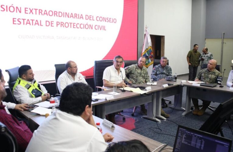 Ordena gobernador Américo Villarreal reforzar acciones preventivas ante tormenta Barry; se esperan fuertes lluvias