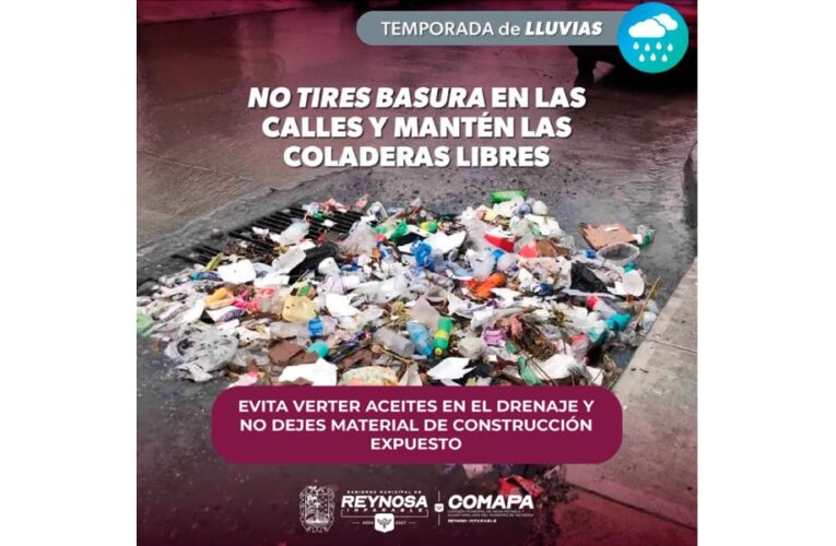 Exhorta COMAPA a evitar arrojar basura en la calle y obstruir las alcantarillas
