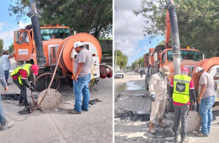 Trabaja COMAPA en limpieza de pozos y sondeo de drenaje en la colonia Pedro J. Méndez