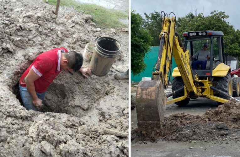 Continúa COMAPA con reparación de fugas de agua potable en diferentes sectores de Reynosa