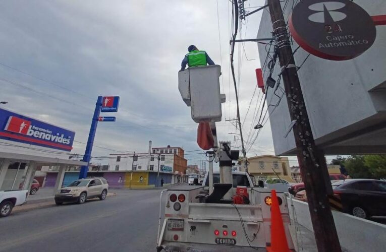 Rehabilita Gobierno de Carlos Peña Ortiz, alumbrado público en Reynosa