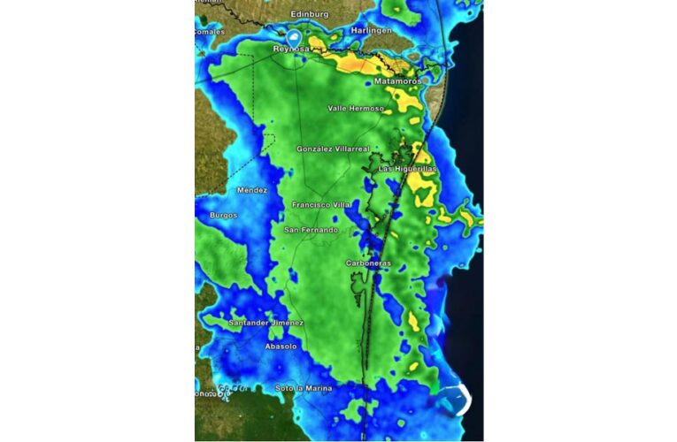 Continúa lluvia en frontera de Tamaulipas