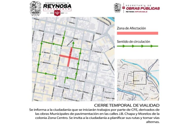 Aviso de suspensión de energía eléctrica en la Zona Centro