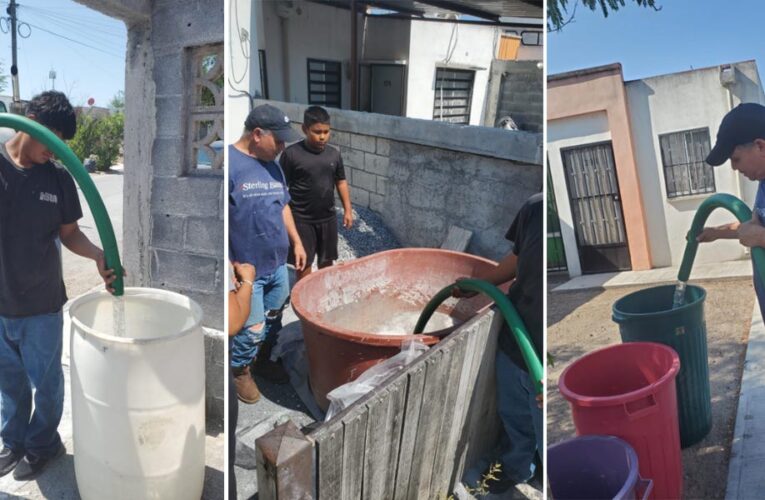 Realizaron Gobierno Municipal y COMAPA entrega de pipas de agua en Hacienda Las Bugambilias