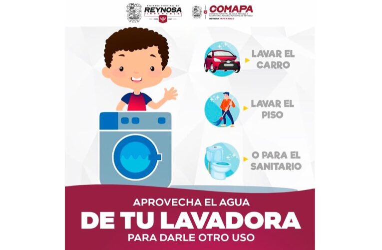 Invita COMAPA a reutilizar el agua de la lavadora en tareas domésticas
