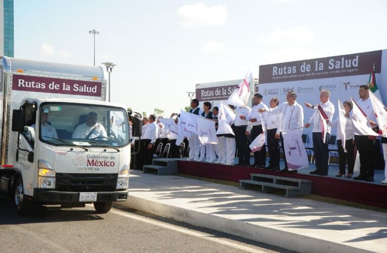 Da Américo banderazo histórico a las Rutas de la Salud en Tamaulipas; garantizan abasto de medicamentos