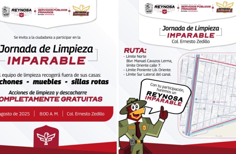 Celebrará Municipio Jornada de Limpieza Imparable en la colonia Ernesto Zedillo