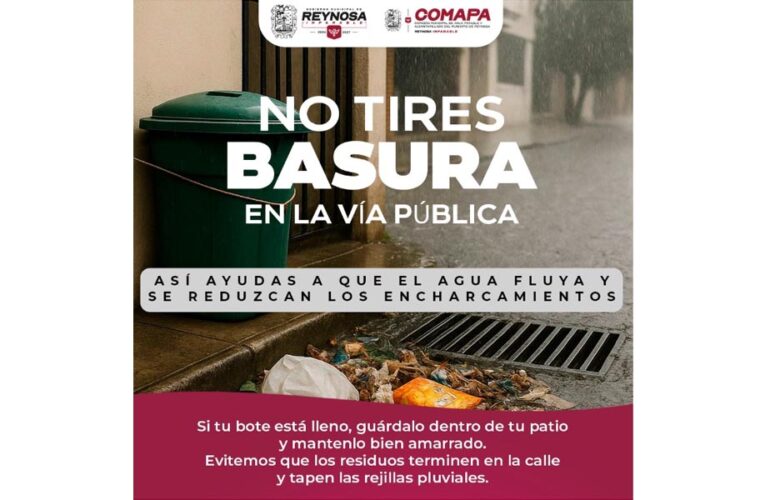 Recomienda COMAPA asegurar botes de basura durante esta temporada de lluvias