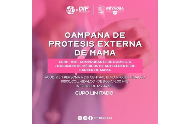 DIF Reynosa invita a participar en la Campaña de Prótesis Externa de Mama