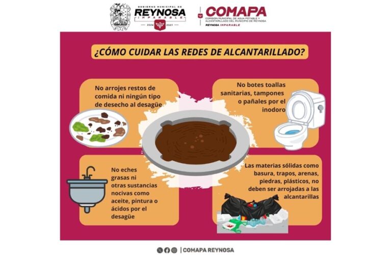 Exhorta COMAPA a no arrojar basura ni grasas a las alcantarillas
