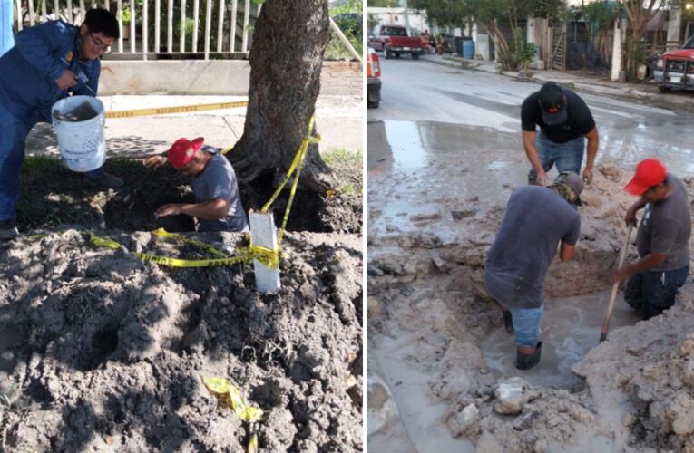 Atendió COMAPA fugas de agua potable en diferentes sectores de la ciudad