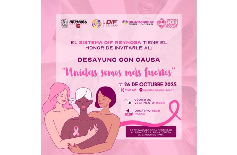 Invita DIF-Reynosa al Desayuno con Causa “Unidas Somos Más Fuertes”