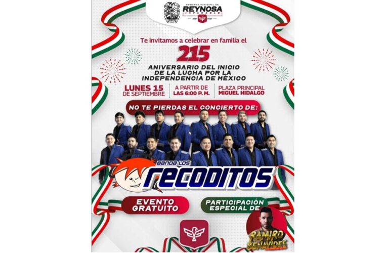 Alegrarán Los Recoditos la noche del 15 de septiembre en Reynosa