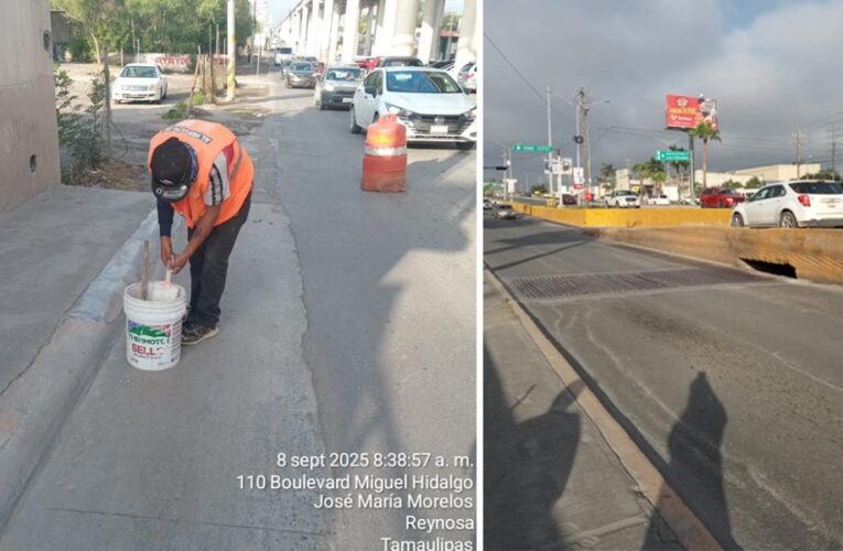 Mantenimiento y limpieza en avenidas principales en Reynosa