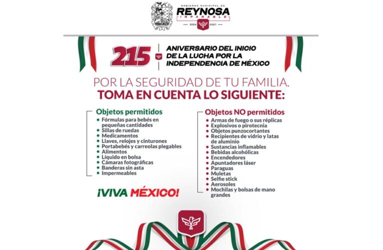 Aplicarán revisión por seguridad en ceremonia de la Independencia de México