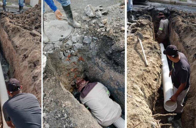 Rehabilita COMAPA drenaje sanitario en la colonia Las Fuentes