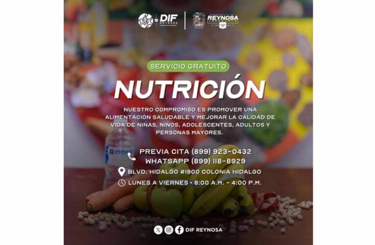 Impulsa DIF-Reynosa una alimentación saludable con consultas gratuitas