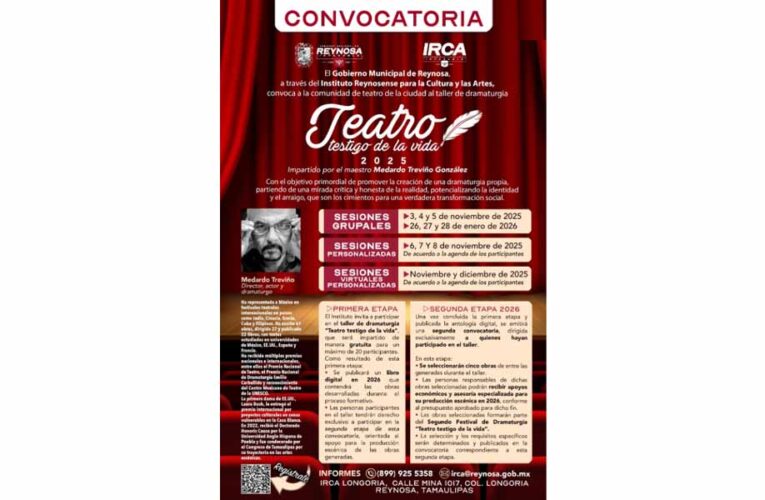 Convoca Gobierno de Carlos Peña Ortiz a taller de dramaturgia