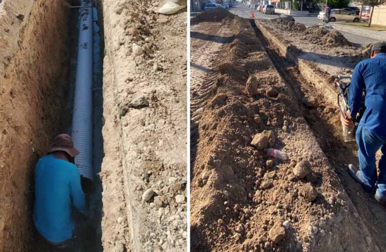 Trabaja COMAPA en la rehabilitación de drenaje sanitario en la colonia Los Doctores