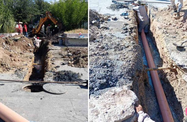 Inició COMAPA rehabilitación de drenaje sanitario en la colonia La Cañada