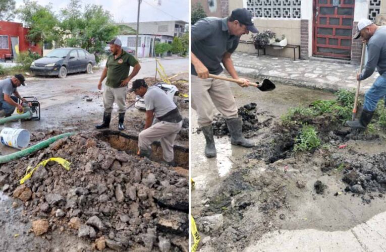Reparó COMAPA fugas de agua potable en el fraccionamiento San Valentín